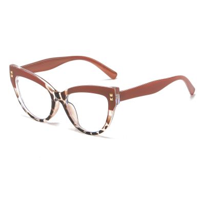 LJCZKA Retro Blue-Light-Blocking Cat-Eye Glasses for Women, Non-Prescription