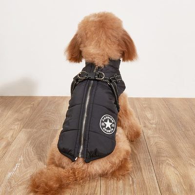 Warm Waterproof Dog Winter Coat with Built-In Harness