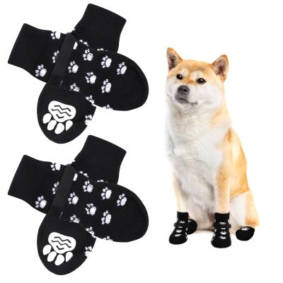 AUAUY 2 Pairs Indoor Anti-Slip Socks for Dogs