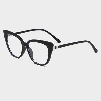 PARWANA Oversized Blue-Light-Blocking Computer Readers, Clear Vision, Cat-Eye Reading Glasses, Flat Light Mirror (Color: Sand-Black, Size: +2.00)
