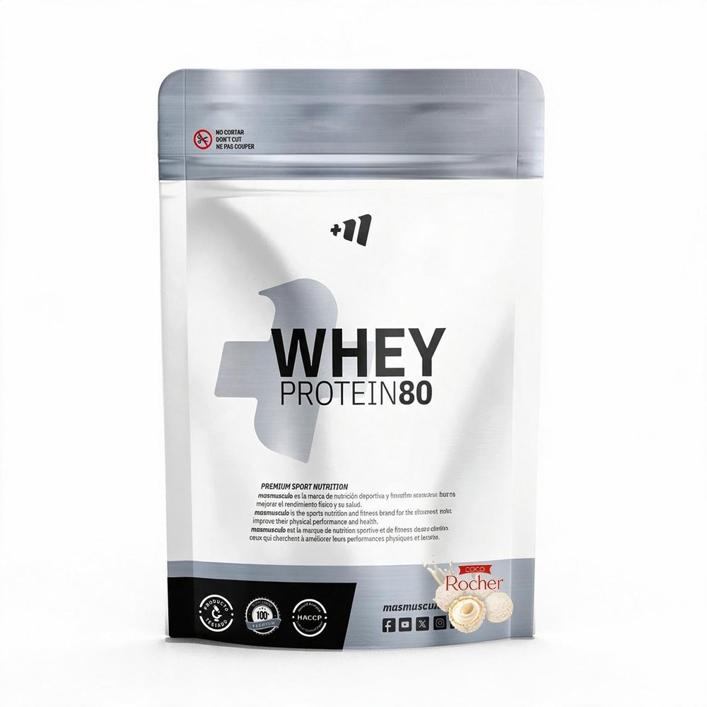 MASmusculo Whey Protein 80, 1 kg, Coco Rocher – Premium Whey Protein Powder with Lacprodan by Arla