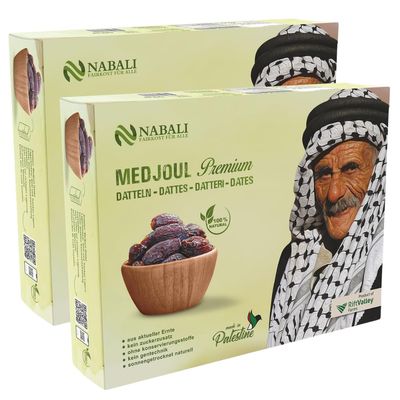 NABALI FAIRKOST FOR EVERYONE Medjool Dates from Palestine – 100% Natural, Vegan, Aromatic, Traditional, Fresh, No Preservatives (10 kg)