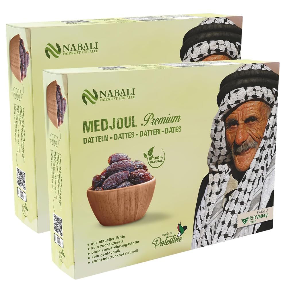 NABALI FAIRKOST FOR EVERYONE Medjool Dates from Palestine – 100% Natural, Vegan, Aromatic, Traditional, Fresh, No Preservatives (10 kg)