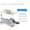 POCHY Overbed Table, Height-Adjustable Rolling Laptop Desk view 3