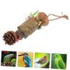 PRETYZOOM Natural Wood Hanging Chew Toy for Parrots and Birds view 3
