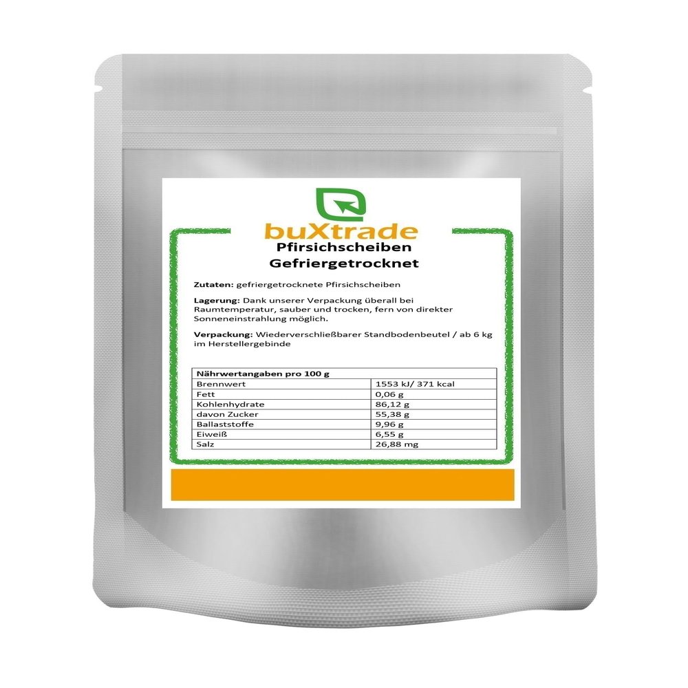 250 g Freeze-Dried Peach Slices, Buxtrade