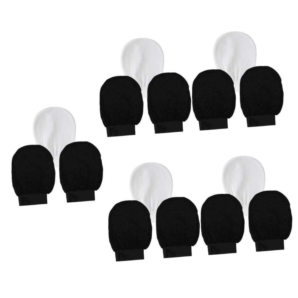 FRCOLOR 15-Piece Exfoliating Shower Gloves, Black and White
