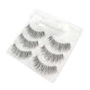 3 Pairs of Black False Eyelashes with Glue, Natural Crisscross Pattern view 1