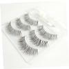 3 Pairs of Black False Eyelashes with Glue, Natural Crisscross Pattern view 3
