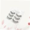 3 Pairs of Black False Eyelashes with Glue, Natural Crisscross Pattern view 4