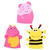 POPETPOP 3-Piece Premium Girls’ Bath Mitts with Animal Designs for Gentle Cleansing and Massage view 4