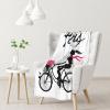 ASEELO 102 x 76 cm Paris Eiffel Tower Girl Bicycle Fleece Blanket for Bed, Couch and Travel view 1