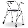 Foldable Rolling Walker with Seat for Older Adults, 2 Wheels, Lightweight, Upright, Height-Adjustable Walking Aid for Indoor and Outdoor Use view 1