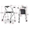 Foldable Rolling Walker with Seat for Older Adults, 2 Wheels, Lightweight, Upright, Height-Adjustable Walking Aid for Indoor and Outdoor Use view 2