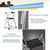 Foldable Rolling Walker with Seat for Older Adults, 2 Wheels, Lightweight, Upright, Height-Adjustable Walking Aid for Indoor and Outdoor Use view 3