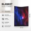 ASEELO 102 x 76 cm Red Blue Galaxy Fleece Blanket, Sofa Throw for Bed, Couch and Travel view 3
