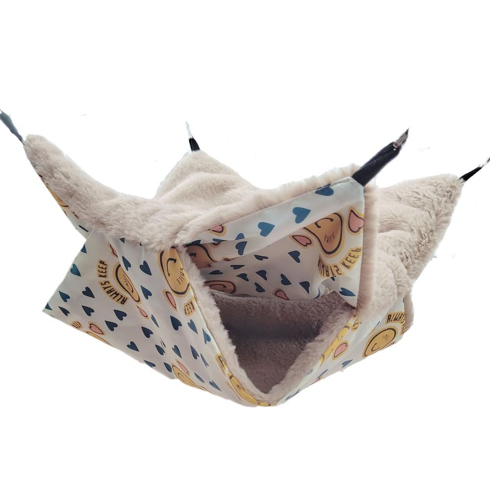 Simidun Plush Hanging Hammock Small Animal Bed, Beige, 20 × 20 cm