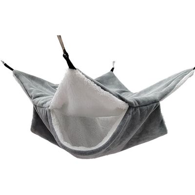 Simidun Hammock/Small Animal Bed Plush Bed for Rats, Hamsters, Chinchillas, and Squirrels, Gray, 20 * 20 cm