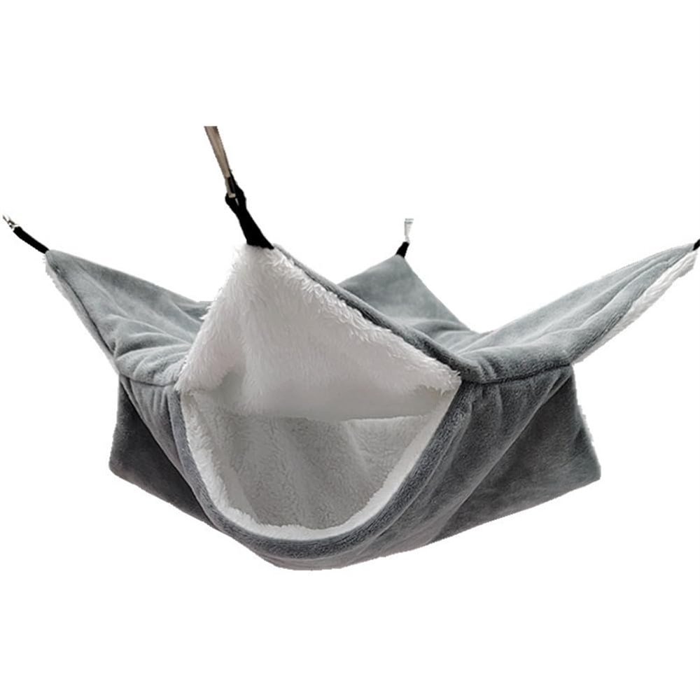 Simidun Hammock/Small Animal Bed Plush Bed for Rats, Hamsters, Chinchillas, and Squirrels, Gray, 20 * 20 cm