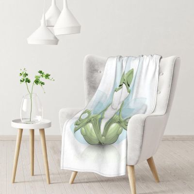 ASEELO 102 x 76 cm Funny Yoga Frog Fleece Blanket, Sofa Throw for Bed, Couch, and Travel