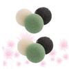 FRCOLOR 6-Piece Konjac Facial Sponge Set, Round, Black, Green and White view 3
