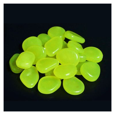 Decorative Glow Pebbles for Garden and Aquarium/Tank Decor, Blue (Color: Yellow), 200 Pieces