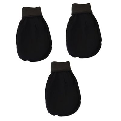 FRCOLOR 3-Piece Exfoliating Gloves for Women and Men, Black Shower Scrub Gloves for Gentle Skin Cleansing and Exfoliation in Bath and Sauna