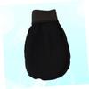 FRCOLOR 3-Piece Exfoliating Gloves for Women and Men, Black Shower Scrub Gloves for Gentle Skin Cleansing and Exfoliation in Bath and Sauna view 3