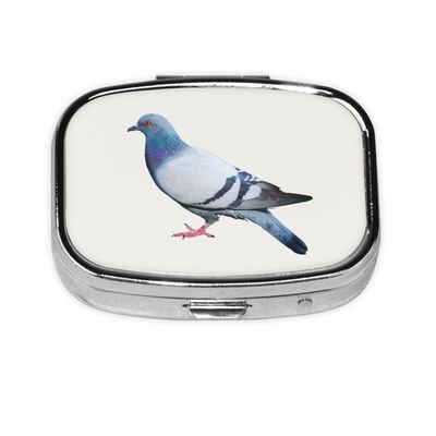 OPSREY Pigeon-Print Square Pill Organizer