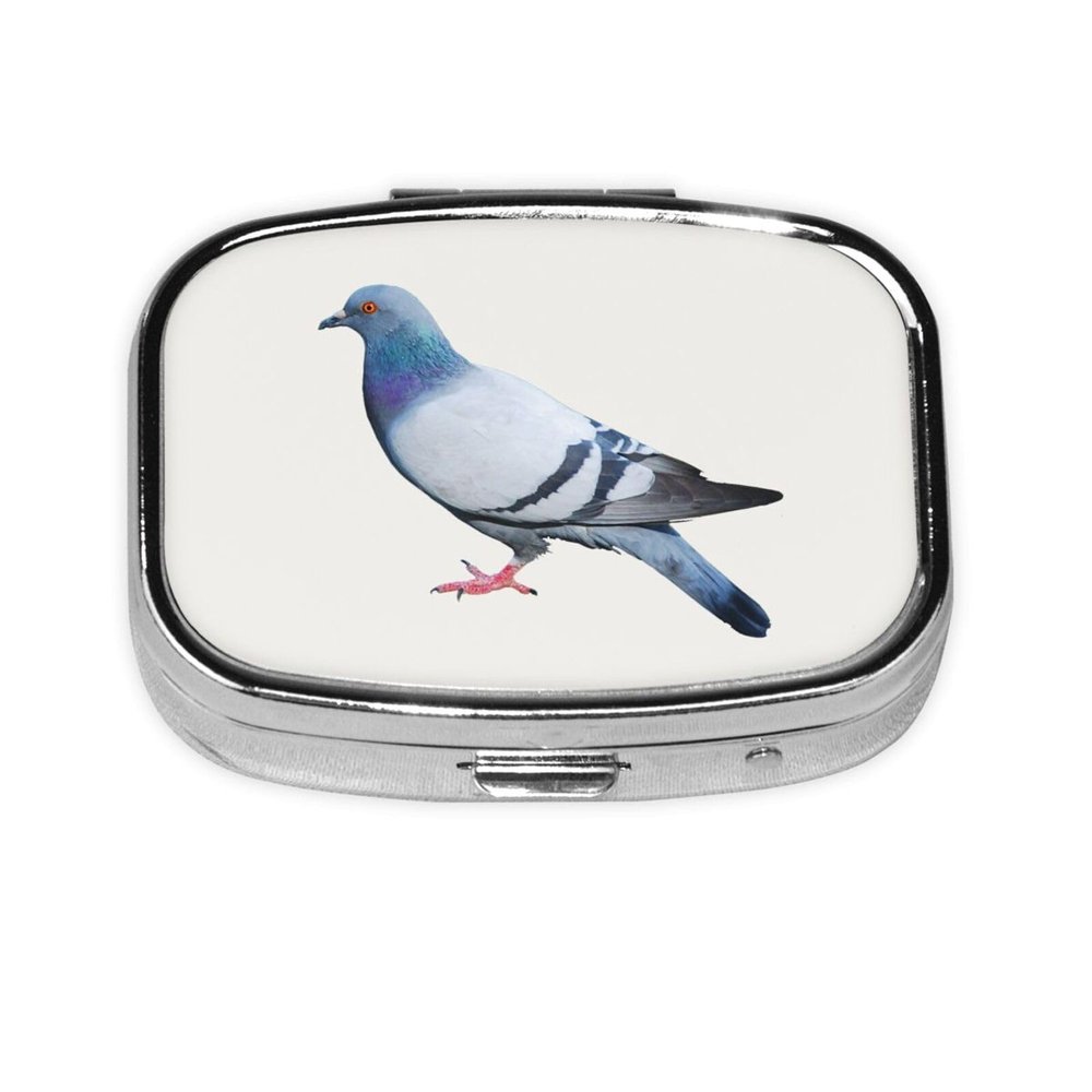 OPSREY Pigeon-Print Square Pill Organizer