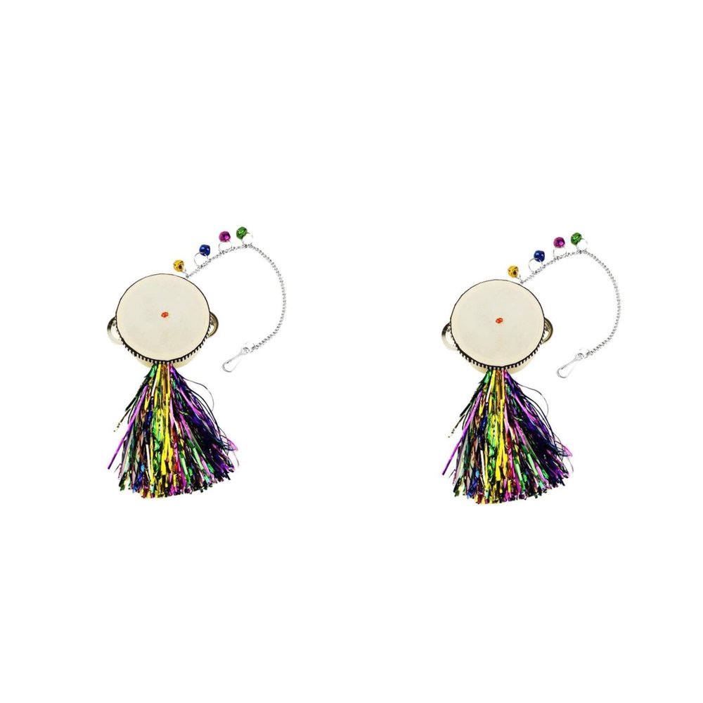 FRCOLOR 2-Piece Hanging Chicken Toy with Mirror