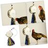 FRCOLOR 2-Piece Hanging Chicken Toy with Mirror view 3