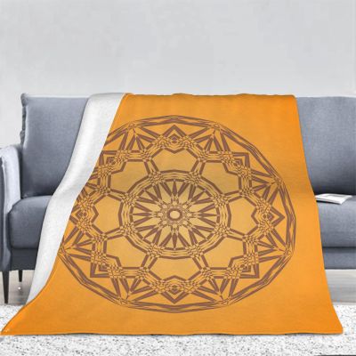 3D Geometric Art Flannel Throw Blanket, Burnt Orange, 100 x 130 cm