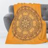 3D Geometric Art Flannel Throw Blanket, Burnt Orange, 100 x 130 cm view 2