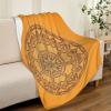 3D Geometric Art Flannel Throw Blanket, Burnt Orange, 100 x 130 cm view 3