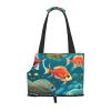 Ocean Underwater Fish Print Pet Portable Shoulder Bag, Foldable Pet Bag 13.4 x 6.1 x 10.2 Inches for Subway, Shopping, and Hiking view 1