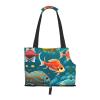 Ocean Underwater Fish Print Pet Portable Shoulder Bag, Foldable Pet Bag 13.4 x 6.1 x 10.2 Inches for Subway, Shopping, and Hiking view 2