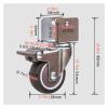 Furniture Swivel Casters, 1.5 in (38 mm), U-Bracket, 75 kg Capacity, 4-Pack view 2