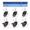 Furniture Casters, Swivel Casters, 50 mm, M8 x 25 mm, M10 x 25 mm, M12 x 25 mm Threaded Stems, Up to 200 kg, Quiet Rubberized Trolley Casters with Locking Brake view 2