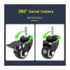 Furniture Casters, Swivel Casters, 50 mm, M8 x 25 mm, M10 x 25 mm, M12 x 25 mm Threaded Stems, Up to 200 kg, Quiet Rubberized Trolley Casters with Locking Brake view 3