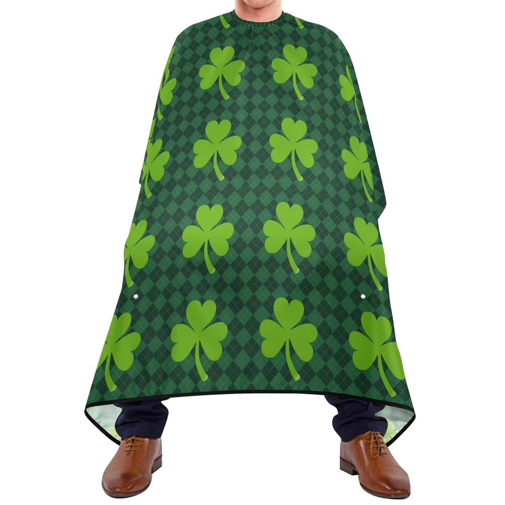 St. Patrick's Day Green Shamrock Clover Barber Cape