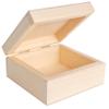 Creative Deco Small Wooden Box with Lid, 10 x 10 x 5 cm (±0.5 cm) view 1