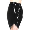 IDDSI Black Sexy Latex Wrap Skirt Above the Knee, Buttoned Mini Shorts, Rubber Bottoms, Pink, XS view 1