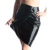 IDDSI Black Sexy Latex Wrap Skirt Above the Knee, Buttoned Mini Shorts, Rubber Bottoms, Pink, XS view 2