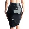 IDDSI Black Sexy Latex Wrap Skirt Above the Knee, Buttoned Mini Shorts, Rubber Bottoms, Pink, XS view 3