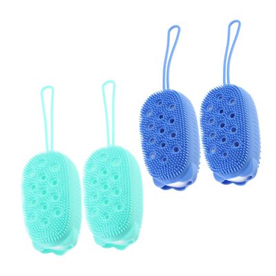 4-Piece Double-Sided Silicone Bath Brushes for Body Exfoliation