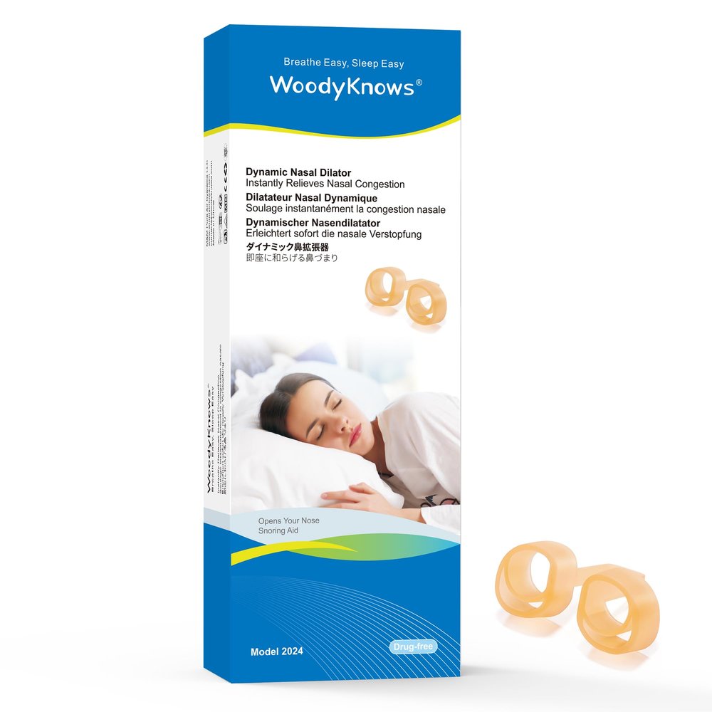 WoodyKnows Dynamic Nasal Dilators | Sleep & Sports Breathing Aid | Soft, Comfortable Nasal Openings | Improved Airflow | Relief from Nasal Congestion and Snoring (Size S, 3-Pack)