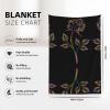 ASEELO 152 x 102 cm Blanket with Black and Gold Flowers, Fleece Throw for Sofa, Bed, Couch, and Travel view 3