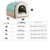 Durable Cat & Dog House, Portable 2-in-1 Bed, Zippered Cat Cave, Washable Pet Bed with Cushion, Blue, 50 x 39 cm view 4