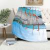 ASEELO 152 x 102 cm Beach Flamingo Fleece Blanket, Sofa Throw for Bed, Couch and Travel view 1